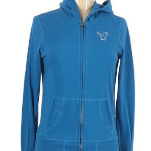 American Eagle Outfitters Blue Zip Up Hoodie (Size M)